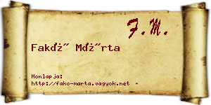 Fakó Márta névjegykártya