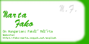 marta fako business card